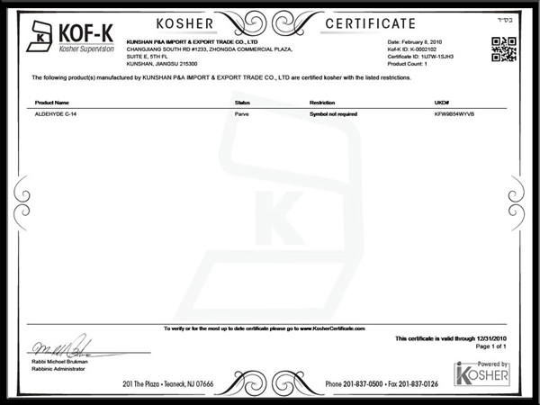 Kosher certification